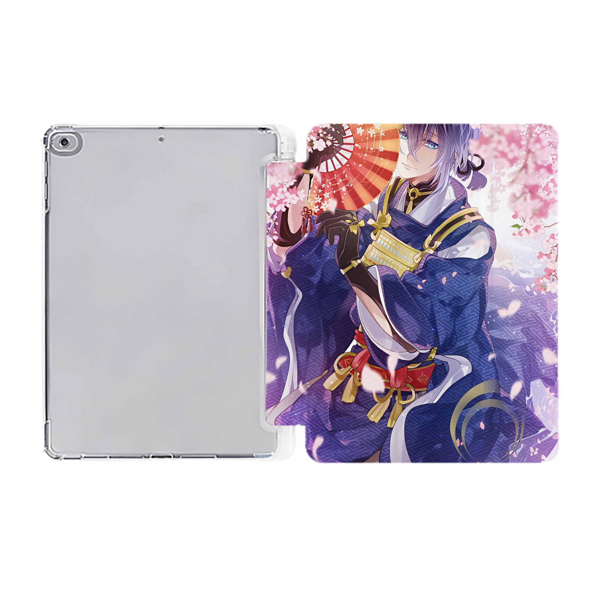 （画像用） 刀剣乱舞 Touken Ranbu IPad ケース ペン収納付き 三つ折りスタンド PUレザー×シリコン 対応機種9.5/10.5/10.9インチ